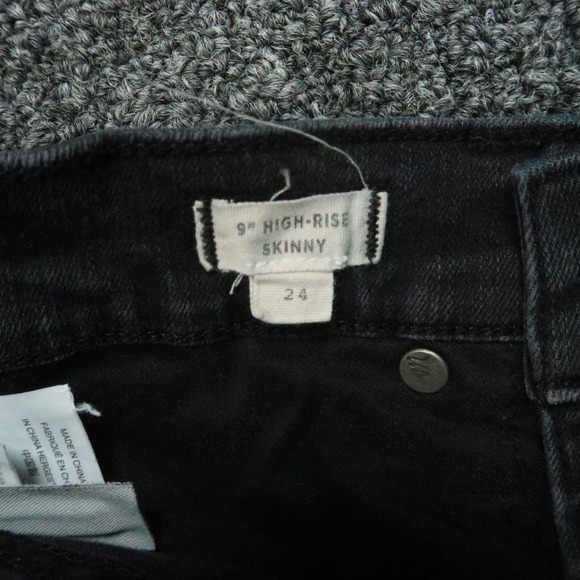 Madewell Jeans Womens‎ Black 24 High Rise Skinny 9" Raw Hem - Picture 6 of 11